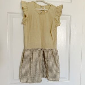 Rylee + Cru Coury Dress, Summer Dress, grid pattern skirt, size 6-7